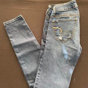 American Eagle Size 00 Super Stretch Jegging The Worn In Look
